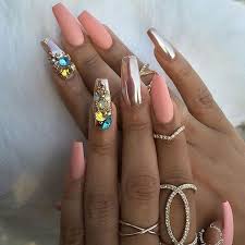 55+ chrome nail art ideas | art and you have the classic and simple black and white stripes and polka dots as well as a glamorous black and. Simple Coffin Shape Nail Designs