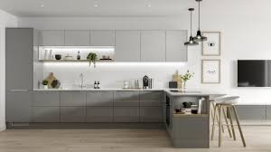 Ex display handleless schuller kitchen | the used kitchen company. Grey Kitchen Ideas Grey Kitchen Designs Howdens