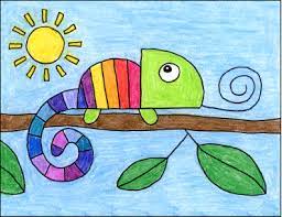 Hadley and i are learning how to draw a humpback whale. How To Draw A Chameleon Art Projects For Kids