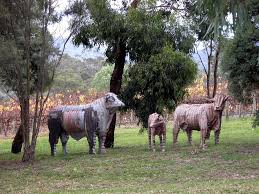 Corrugated Iron Cow Sculptures Tarrawarra Winery Museum Of Modern Art Farm Art Scrap Metal Art Metal Garden Art