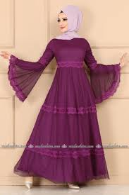 Flywheel Sleeve Tulle Dress 5151ay342 Purple Modaselvim Check More At Https Emreerdem Com Long Dress Fashion Tulle Dress Muslim Fashion Dress