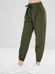 Black And Red Joggers Womens Plain High Waisted Jogger Pants Army Green Black Red Wine Aff Jogger Pants Waisted Plain H Cropped Pants Women Pants For Women Women Jogger Pants
