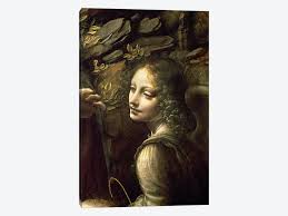 This website features all major works from the italian leonardo da vinci achieved international fame thanks to a broad career filled with achievement and da vinci is seen as a true renaissance figure alongside michelangelo, and this art movement is. Detail Of The Angel From The Virgin Of Th Leonardo Da Vinci Icanvas