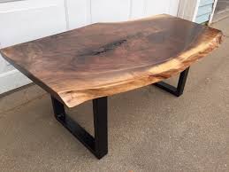 The solid iron legs lend strong and sturdy support to the tabletop. Live Edge Wood Slab Coffee Tables Rustic Trip