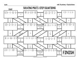 More lessons for algebra math worksheets. Solving Multi Step Equations With Fractions Distribution Digital Maze Activity