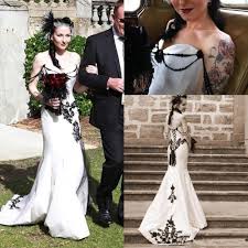 Dresses for girls,party dresses,dresses for women. White And Black Gothic Mermaid Wedding Dresses Bridal Gowns Lace Sexy Off Shoulder Unique Open Back Custom Made Plus Size Wedding Dresses Aliexpress