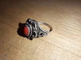 Trachten Ring Tracht Folklore Silber .835 roter Stein Meisterpunze alt  antik | eBay