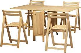 Ikea folding table with chair storage. Amazon Com Linon Space Saver Set Table Furniture Decor