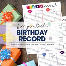 Family calendar • keep track of everyone's schedules in one place. Free Printable Birthday Record Keep Track Of Family Friend Birthdays