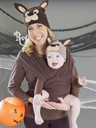 Make A Matching Mom And Baby Kangaroo Costume With Images Kangaroo Costume Baby Halloween Costumes Mom Halloween Costumes