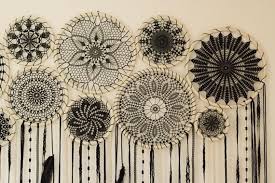 Black And White Dream Catcher Wall Art Dream Catcher Wall Hanging Boho Chic Decor Black Dream Catcher Large Dreamcatcher Crochet Dreamcatcher Black Dream Catcher Dream Catcher Boho Wall Art