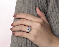 Image of 2 carat diamond halo ring