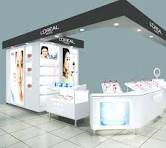 Two high-level cosmetic kiosk design for makeup in the mall
