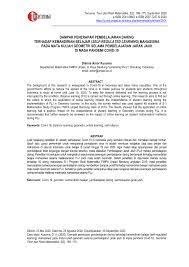 Pdf Dampak Penerapan Pembelajaran Daring Terhadap Kemandirian Belajar Self Regulated Learning Mahasiswa Pada Mata Kuliah Geometri Selama Pembelajaran Jarak Jauh Di Masa Pandemi Covid 19