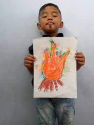 20 sketsa gambar buah buahan yang mudah diwarnai untuk anak paud tk sd kanalmu. Hasil Karya Tk B Membias Gambar Api Tk Islam An Naafi U Facebook