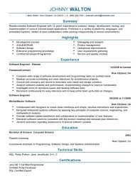 remote software engineer resume example