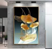 Custom Ginkgo Leaf 5d Diamond Crystal Porcelain Painting Wall Painting  Decor Wall Art Prints