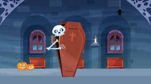Download the gingerbread man shape super pack. Happy Halloween Animated Scene With Skeleton In Coffin 4k Video Animation Stock Video Footage Storyblocks