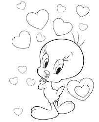 Looks like he is stepping on clouds! Cute Tweety Coloring Sheet Topcoloringpages Ent