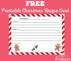 Free Printable Christmas Recipe Card Christmas Recipe Cards Christmas Recipe Cards Printable Free Christmas Printables