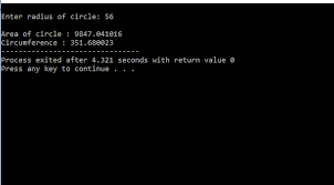 C Program To Find Area And Circumference Of Circle Calculate Area Area Of A Circle Programming