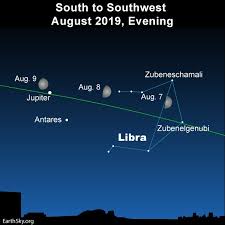 Moon Antares Jupiter From August 7 To 9 Tonight Earthsky