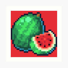 Play the best boys games for free. Pixel Watermelon Art Prints Redbubble