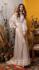 Off Shoulder Bishop Sleeve Wedding Dress Pin Taulussa Papilio