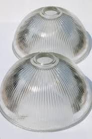 Ribbed Glass Industrial Pendant Light Shades Matched Pair Large Clear Glass Lamp Shade Industrial Glass Pendant Industrial Pendant Lights Pendant Light Shades