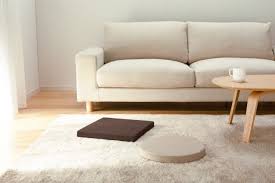 Linen twill room shoes l charcoal gray. Sofa Rug And Coffee Table Japanese Living Room Decor Muji Minimalism Interior