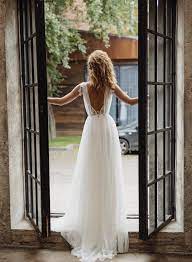 Gwendoline Wedding Dress Boho Chic Wedding Dress Open Back Wedding Dress Elegant Wedding Dress