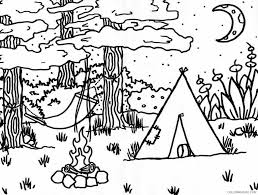Here are eight fun addition roll, add and color worksheets that are perfect for math centers or fast finishers! Camping Coloring Pages In The Woods At Night Coloring4free Coloring4free Com