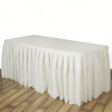 Ivory Polyester Table Skirt 17 Feet Table Skirt Table Cloth Versatile Table