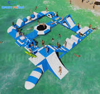 Custom color outdoor beach inflatable lake water park on water for holiday  entertainment