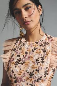 Mac Duggal Ieena for Embroidered Tiered Cutout Dress