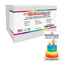 274 x 167 mm/ 10.78 x 6.57 in. U S Cake Supply 12 Color Cake Food Coloring Liqua Gel Decorating Set 75 Fl Oz 20ml Bottles Primary Colors Pricepulse