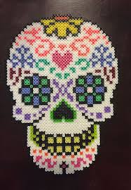 Sugar Skull Perler Bead Art Hama Beads Patterns Bead Embroidery Patterns