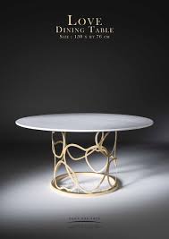 Love Collection A Romantic Design With Entertwine Hearts In Brass Like A Jewel Designer Monzer Ham Stainless Steel Furniture Dining Table Dining Table Sizes