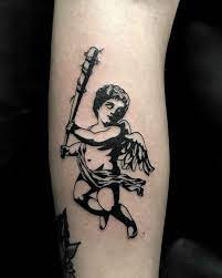 Danielle bregoli got a tattoo on the back of her left forearm in august 2018 depicting the face of a cherub statue. Naughty Cherub Tattoo By Loz Mclean Tattoogrid Net