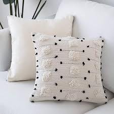 Black And White Accent Pillows Amazon Com Cygnus Farmhouse Throw Pillow Covers 18x18 Boho Decorative Black And Beige Whit In 2020 Farmhouse Throw Pillow Boho Throw Pillows Throw Pillow Covers 18x18