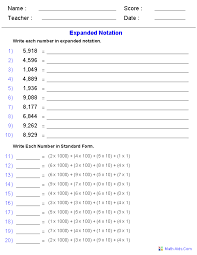 Place Value Worksheets Place Value Worksheets For Practice