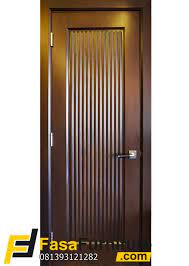 4 kusen pintu dengan dua bingkai kaca. Pintu Kamar Kayu Jati Motif Salur Minimalis Fasa Furniture Jepara Fasa Furniture Jepara