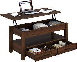 Light brown coffee table *see offer details. Buy Rolanstar Coffee Table Lift Top Coffee Table With Drawers And Hidden Compartment Retro Central Table With Wooden Lift Tabletop For Living Room Espresso Online In Uae B08sbj45mn