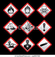 Buy workplace safety at grainger. New Safety Symbols Hazard Signs Black Background Canstock