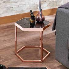 Stout, expertly made solid mahogany construction veneered in snake skin. Hexagonal Black Glass Rose Gold Exquisite Side Table Flat Packing Wood Furniture Manufacturer Slicethinner