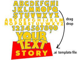 The font family used for the logo of toy story is very similar to the peace sans. Clip Art Art Collectibles Toy Story Font Svg Vector Print Cut For Critcut Silhouette Brother Toy Story Alphabet Letters Number Birthday Decor Party Camero Cut Files