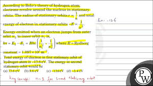 Hydrogen Is The Simplest Atom Of Nature. There Is One Proton In Its Nu