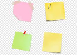 A4 (21x29,7cm) isi 1 lembar warna : Empat Ilustrasi Catatan Kuning Hijau Dan Merah Muda Klip Kertas Post It Note Stationery Sticky Paper Notes Pin Stiker Denda Png Pngwing
