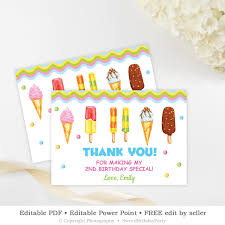 Printable Editable Birthday Card Template Ice Cream Thank You Card Printable Editable Scoop Birthday Thank You Card Summer Birthday Thank You Card Template Instant Download Icps16 Birthday Card Printable Birthday Thank You Cards Thank You Card