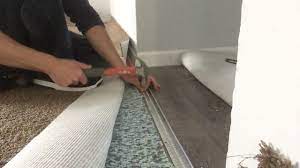 Trimmaster 5.5 mm dark bronze 1 in. How To Install A Carpet To Vinyl Transition Strip On Concrete Youtube